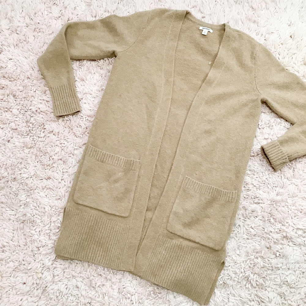GoodThreads Camel/Tan Open Cardigan With Pockets